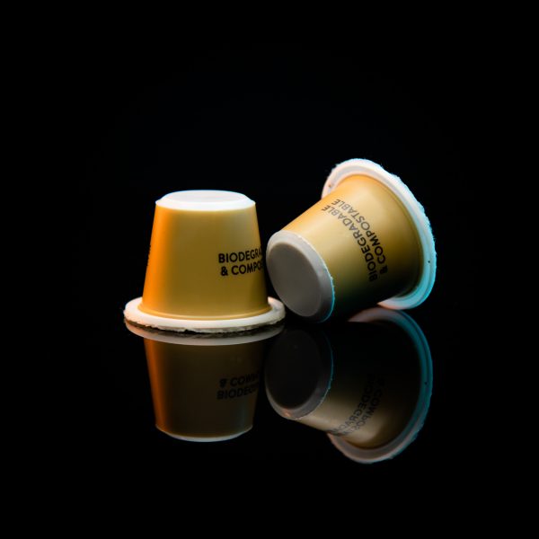 Two compostable Kaizen capsules